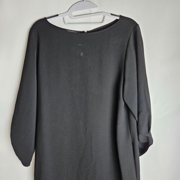 Lafayette 148 NY Wynona Finesse Crepe Dress Medium Pockets Black Minimalism - Picture 3 of 10